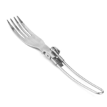 Yofeil Outdoor Camping Picnic Tableware Stainless Steel Portable Folding Spoon Fork Camping Cooking picnic set - Eloy Royal