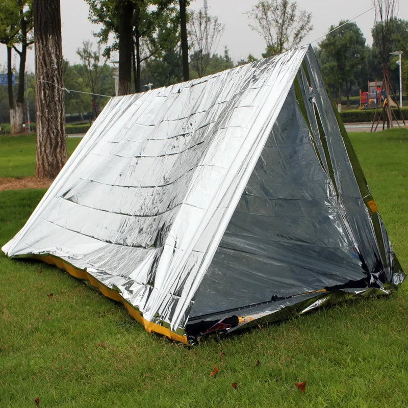 Argent Emergency Shelter Tent Outdoor Ultralight Portable Camping SOS Shelter Mylar Emergency Tube Tent First Aid Gear - Eloy Royal