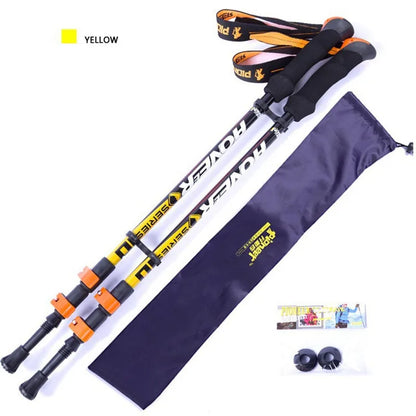 Pioneer Ultra-light Adjustable Camping Hiking Walking Trekking Stick Alpenstock Carbon Fiber Climbing Skiing Trekking Pole 1pc - Eloy Royal