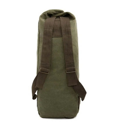 Outdoors Canvas Military Backpack Camping Hiking Rucksack Women Men Bag Bucket Drawstring Travel Rucksack Mochila Army XA1245A - Eloy Royal