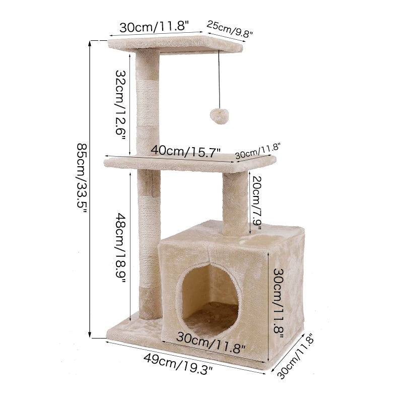 Domestic Delivery Animal Luxury Furniture  PAWZ Road Cat Tree Pet House Furniture Cat Toys  Scratching Post Wood Climbing Tree - Eloy Royal