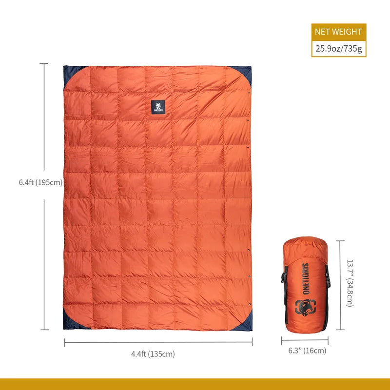 OneTigris Camping Blanket Foldable Travel Quilt For Outdoor Camping Hiking 3-season 1-person Fits 41°F-77°F(5°C-25°C) - Eloy Royal