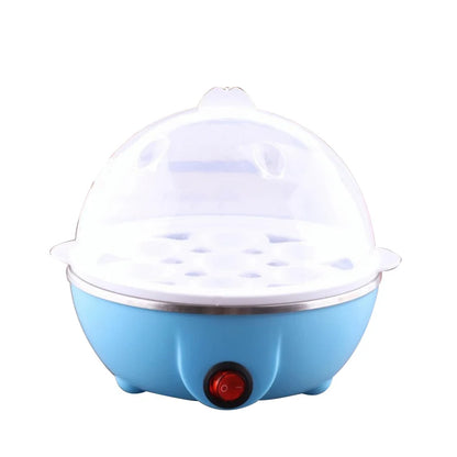 DMWD Electric Rapid Egg Cooker Food Steamer Boiler Rapid Heating Stainless Steel Pan Cooking tool Kitchenware 7 Eggs Capacity EU blue