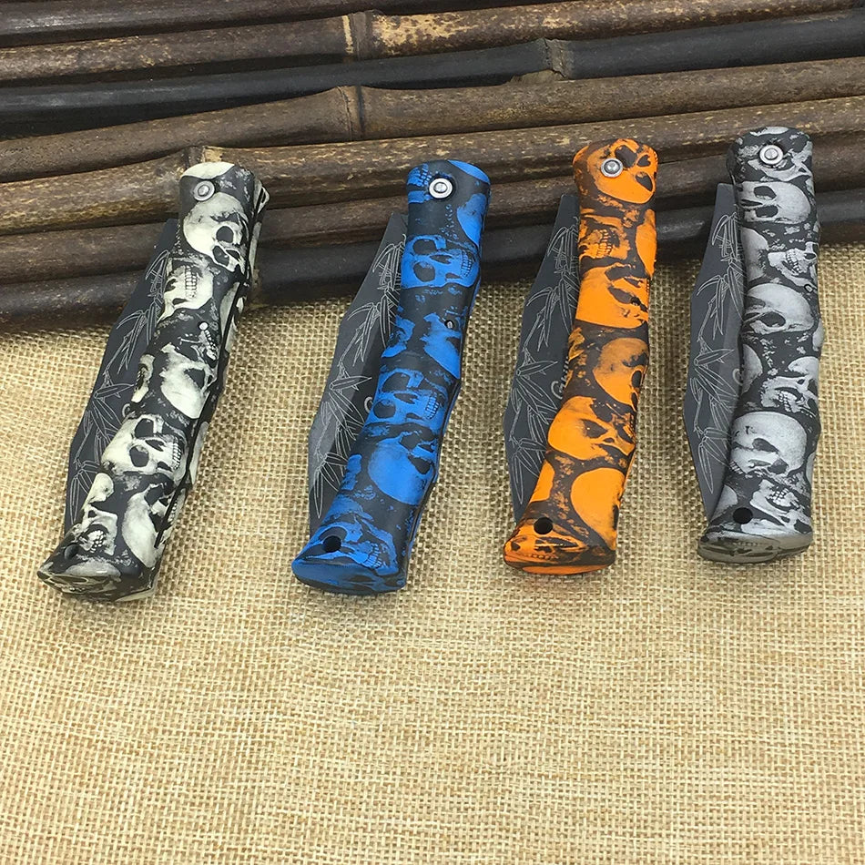 Cool Skull Pattern Ghost ABS Handle Folding knife Camping Survival Knife Pocket Fruit knife Fashion Beautiful Gift - Eloy Royal