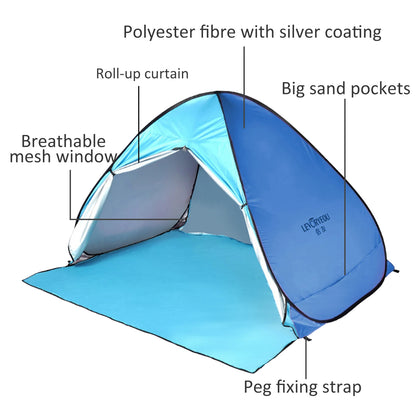 Automatic Camping Tent Ship From RU Beach Tent 2 Persons Tent Instant Pop Up Open Anti UV Awning Tents Outdoor Sunshelter - Eloy Royal