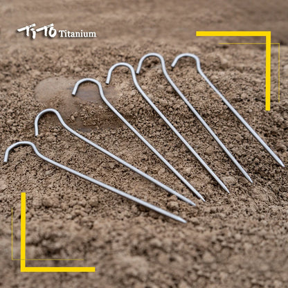 TiTo 8pcs/12pcs Titanium Tent Pegs Titanium Tent Nail Outdoor Camping Tent Accessory Tent Stake Bend Hook Head Diameter 3.0mm - Eloy Royal