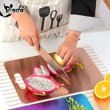 1Pc Chopping Blocks Kitchen Utensil Hangable Stainless Steel Kitchenware Food Slice Cutting Storage Chopping Board Bar Home Kit