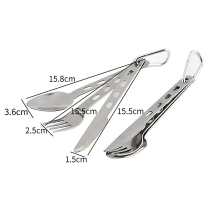 3pcs/set Titanium Cutlery Set Ultra Lightweight Knife Fork Spoon For Home Use Travel Camping Picnic Cutlery Set - Eloy Royal