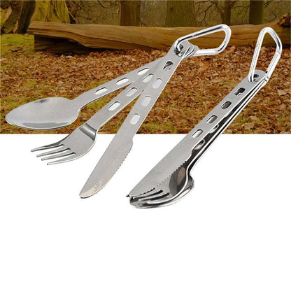 3pcs/set Titanium Cutlery Set Ultra Lightweight Knife Fork Spoon For Home Use Travel Camping Picnic Cutlery Set