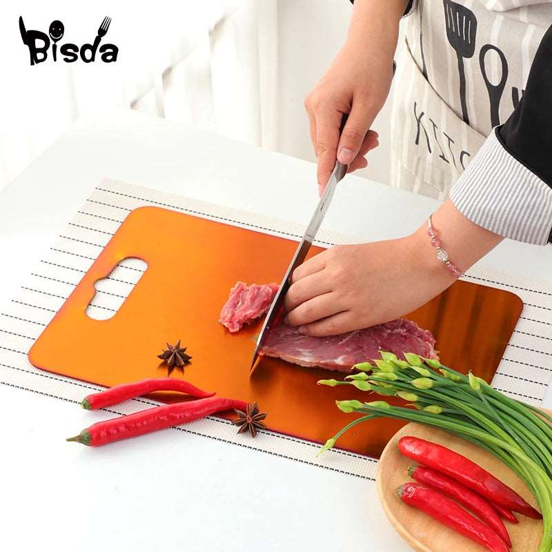 1Pc Chopping Blocks Kitchen Utensil Hangable Stainless Steel Kitchenware Food Slice Cutting Storage Chopping Board Bar Home Kit