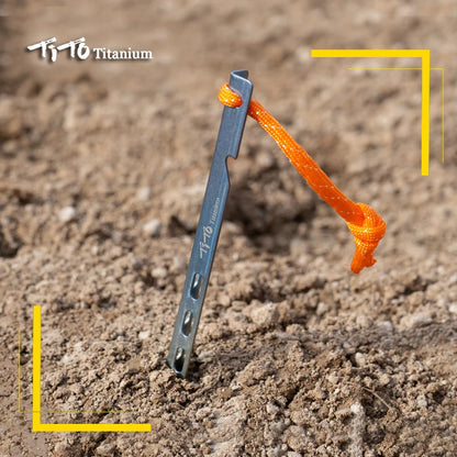 TiTo Titanium Tent Stake 6pcs/lots Colorful  V Shaped Windproof Outdoor Camping Tent  Nail  with Rope Suitable for Soft Ground - Eloy Royal