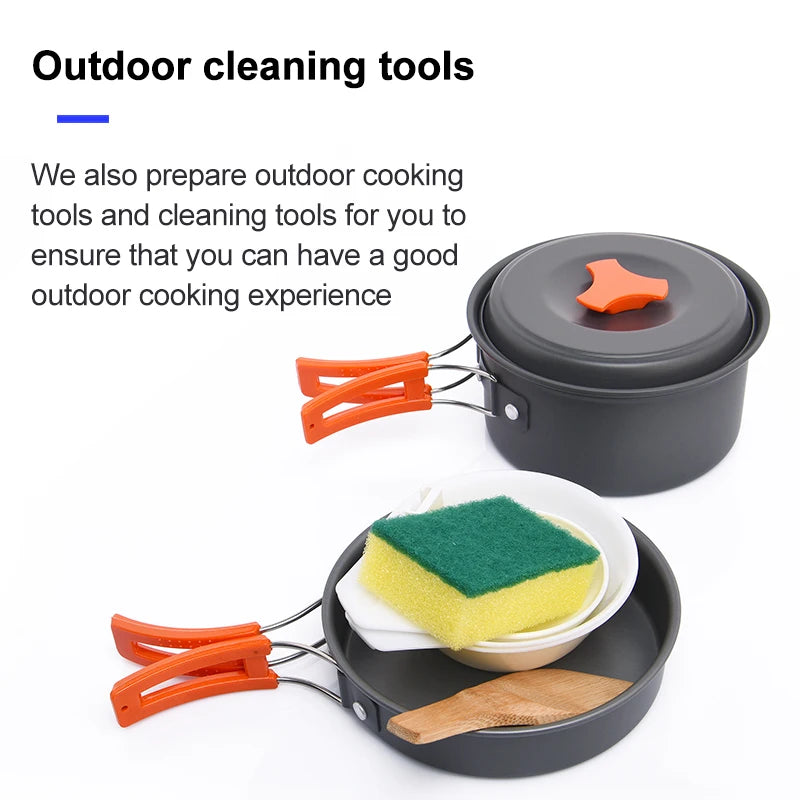 Widesea Camping Outdoor Cookware Set Tableware Cooking Cutlery Utensils Hiking Picnic Travel Equipment Tourist Cooker Fishing - Eloy Royal