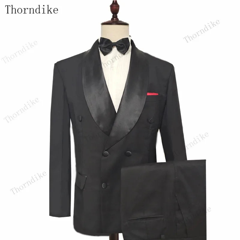 Thorndike 2021 New Male Wedding Prom Suit Green Slim Fit Tuxedo Men Formal Business Work Wear Suits 3Pcs Set (Jacket+Pants+Vest)