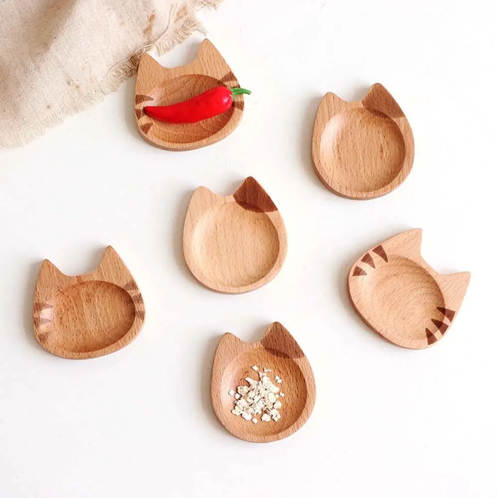 Japanese Style Wooden Dipping Dish Cute Cat Creative Seasoning Dish Sushi Wasabi Soy Sauce Dish Mustard Plate Home Kitchenware - Eloy Royal