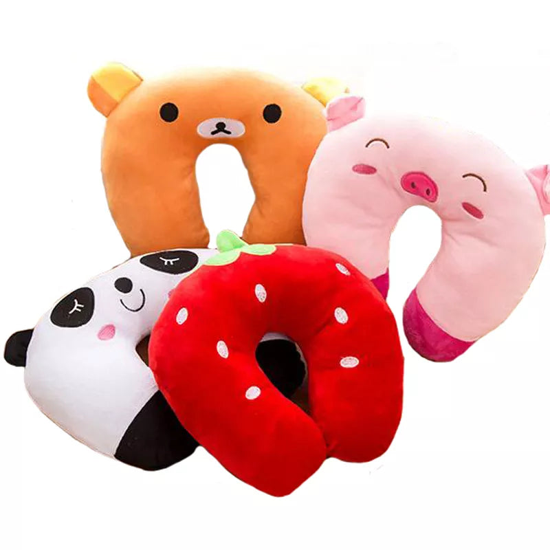 Baby Pillow Multi-Animals Design Plush Super Soft Kids Headrest   Neck Protector Travel Toys for 0-4 Years YYT101 - Eloy Royal