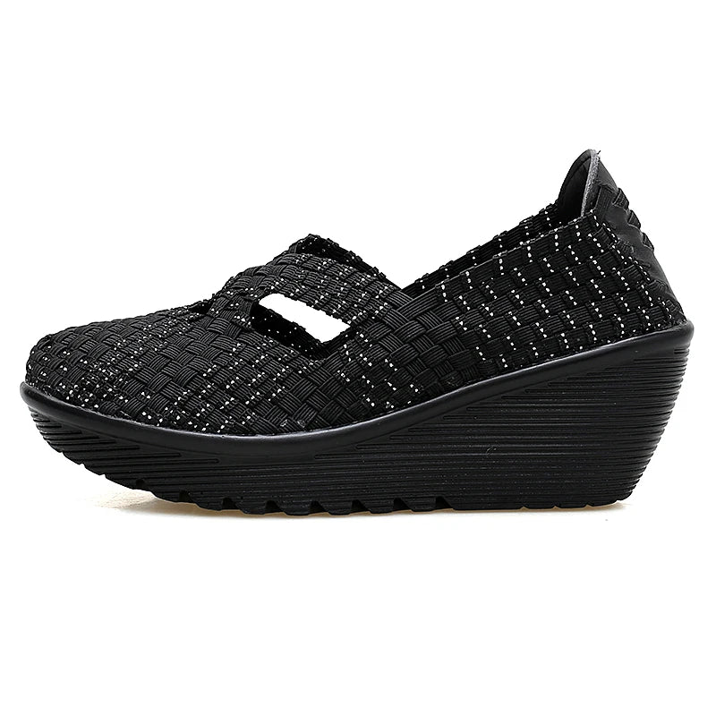 New spring women platform shoes women slip on casual hand made breathable woven shoes wedge sandals shoes women footwear shoes - Eloy Royal