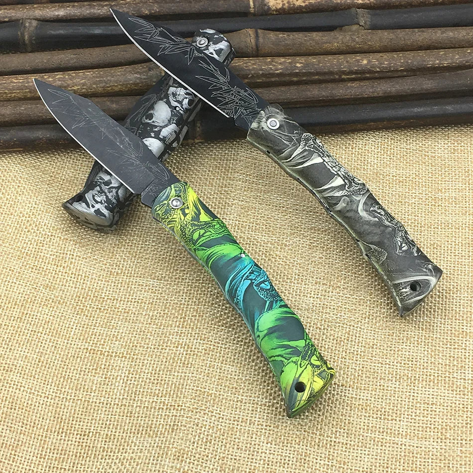 Cool Skull Pattern Ghost ABS Handle Folding knife Camping Survival Knife Pocket Fruit knife Fashion Beautiful Gift - Eloy Royal