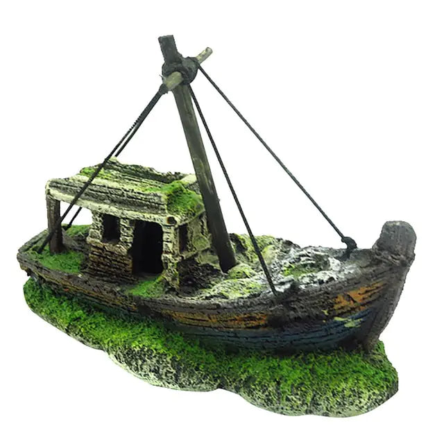 Aquarium Resin Ornament Pirate Ship Wreck - Eloy Royal