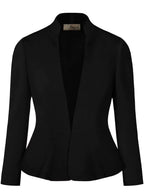 Hybrid & Company Women Super Comfy Ponte Office Blazer JK1135X 1073T BLACK 2X