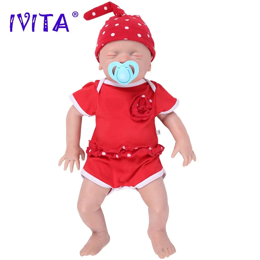 IVITA WG1514 18inch 2972g Silicone Soft Realistic Bebe Reborn Baby Doll Similar Real Girl Eyes Closed Juguetes Toys for Children - Eloy Royal