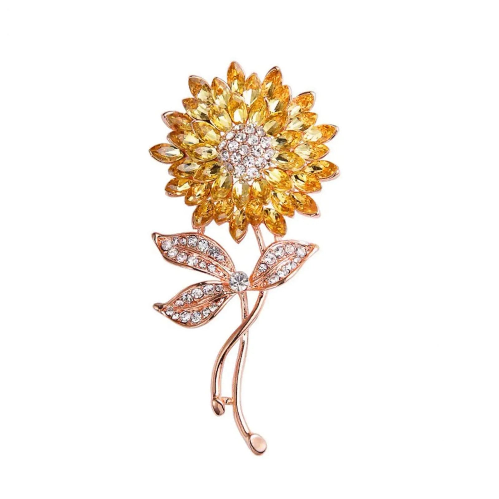 Sunflower Brooch Pin for Women Rhinestone Flower Enamel Brooch for Girls Vintage Clothing Accessory Fashion Jewelry Gift for Mom Wife Sunflowe2