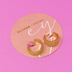 Triple Shine Huggie Earrings