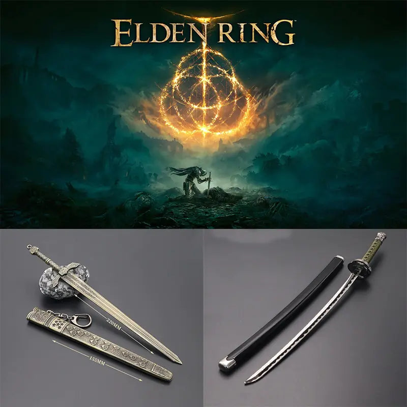 26cm Metal Elden Ring Banished Knight Famous Sword Moon Hidden Katana Game Peripheral Toy Weapon Decoration Collection Ornament - Eloy Royal