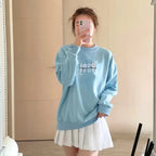 Embroidered Heavyweight Cotton Round Neck Hoodie