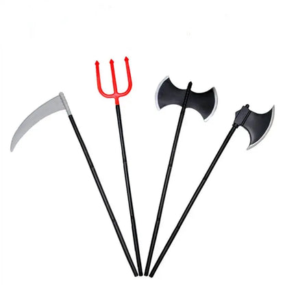 Kids Tricky Toys Plastic Devil Weapons Funny Halloween Props Cattle Fork Party  Accessory Plastic Sickle and Plastic Axe Pirate - Eloy Royal