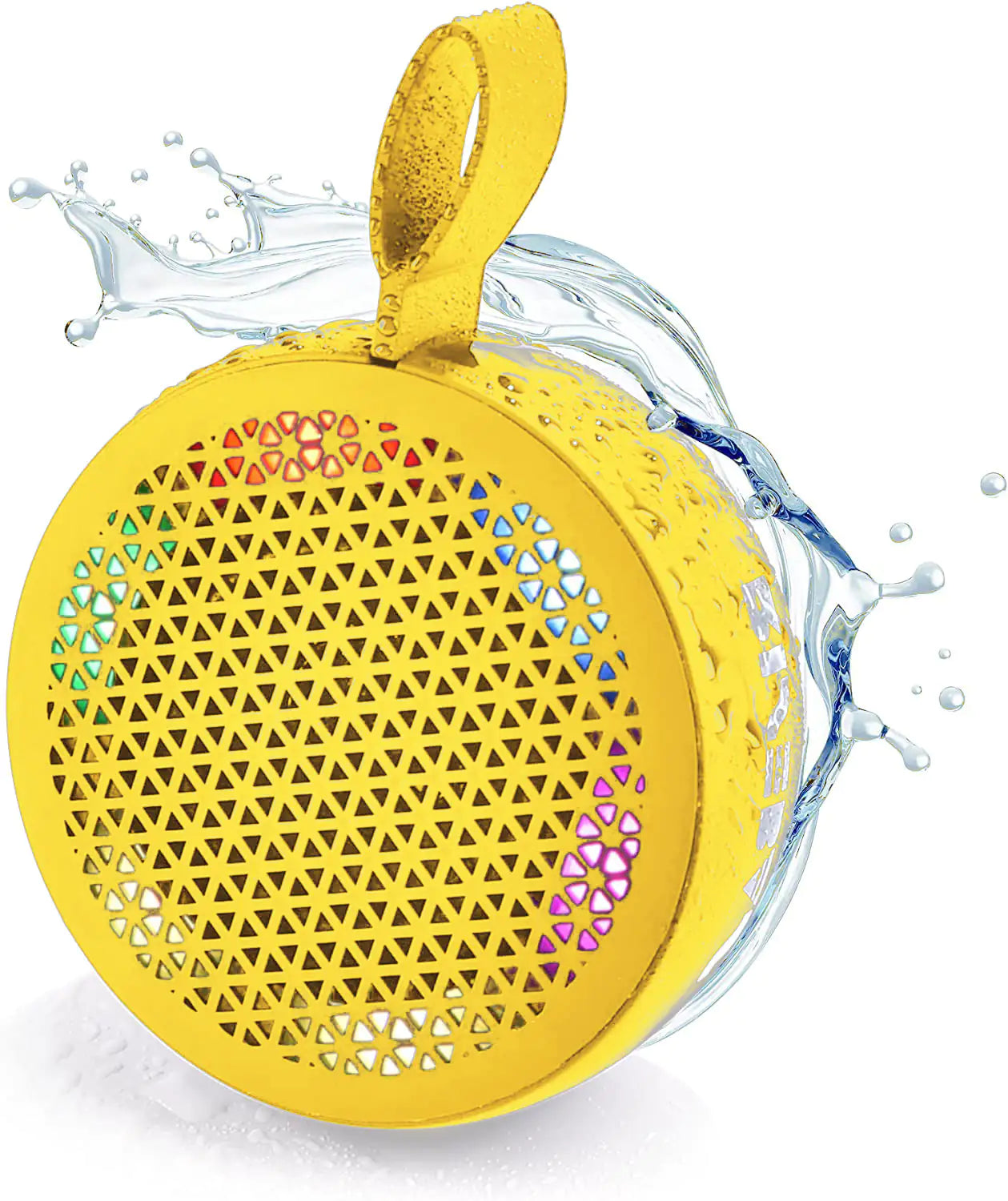 RISEBASS Water Resistant Bluetooth Shower Speaker, Handsfree Portable Speakerphone Control Buttons with LED Light, True Wireless Stereo for Bathroom, Kitchen, Hiking, Kayak, Beach, Gifts