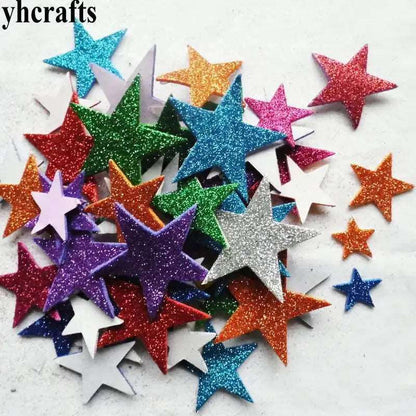 1bag/LOT.Mixed glitter heart foam stickers Baby room decoration Early learning educational toys Kindergarten craft diy toys OEM