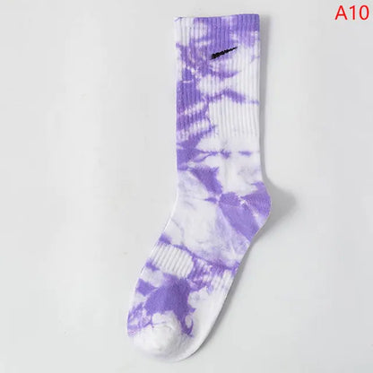 Women Tie-dye Middle Tube Socks - Eloy Royal