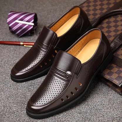 Luxury Business Oxford Leather Shoes Men Breathable Rubber Formal Dress Shoes Male Office Wedding Flats Footwear Mocassin - Eloy Royal