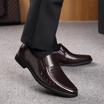 Luxury Business Oxford Leather Shoes Men Breathable Rubber Formal Dress Shoes Male Office Wedding Flats Footwear Mocassin - Eloy Royal