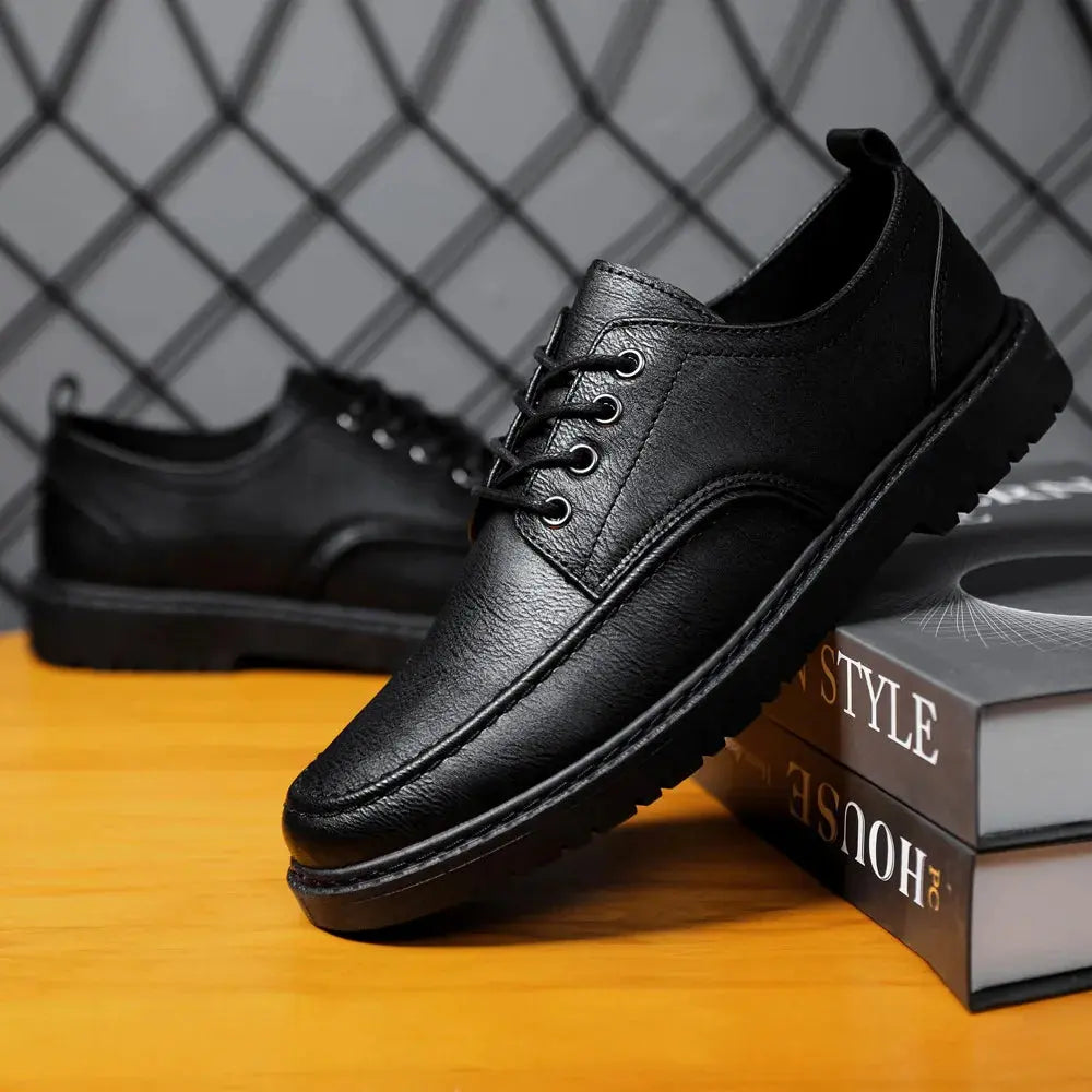 Men Leather Shoes Business Dress Shoes All-Match Casual Shoes Shock-Absorbing Footwear Wear-Resistant - Eloy Royal