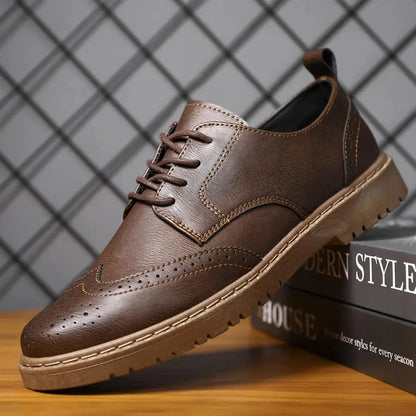 Men Leather Shoes Business Dress Shoes All-Match Casual Shoes Shock-Absorbing Footwear Wear-Resistant - Eloy Royal