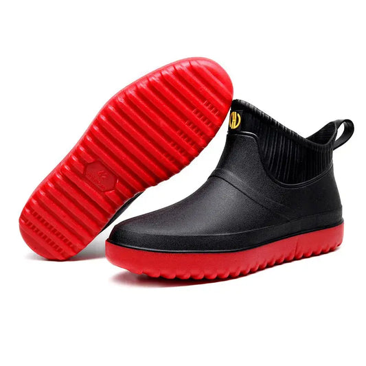 Men Non-slip Waterproof Rain Boots Footwear Kitchen Work Car Wash Rubber Shoes Fashion Ankle Casual Rain Shoes Keep Warm Winter - Eloy Royal