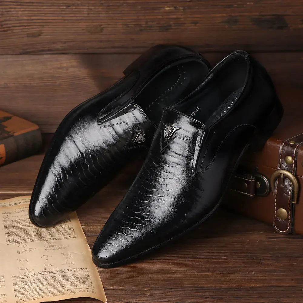 Men Shoes Retro Dress Shoes High Quality Business PU Leather Lace-up Footwear Formal Shoes for Wedding Party Big size - Eloy Royal