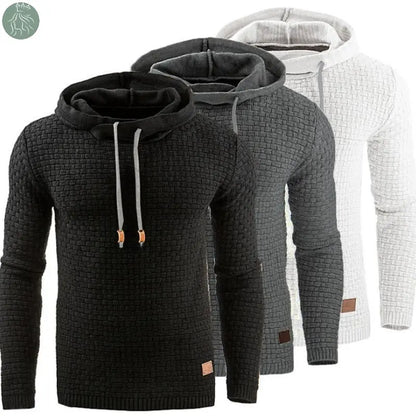 Men's Jacquard Sweater Long-sleeved Hoodie Warm Color Hooded Sweatshirt Jacket - Eloy Royal