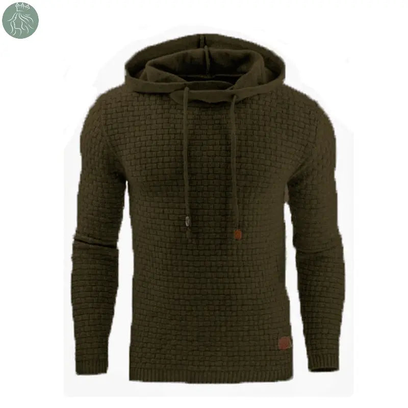 Men's Jacquard Sweater Long-sleeved Hoodie Warm Color Hooded Sweatshirt Jacket - Eloy Royal