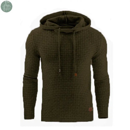 Men's Jacquard Sweater Long-sleeved Hoodie Warm Color Hooded Sweatshirt Jacket - Eloy Royal