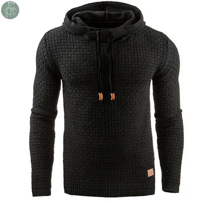 Men's Jacquard Sweater Long-sleeved Hoodie Warm Color Hooded Sweatshirt Jacket - Eloy Royal