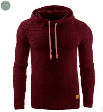 Men's Jacquard Sweater Long-sleeved Hoodie Warm Color Hooded Sweatshirt Jacket - Eloy Royal