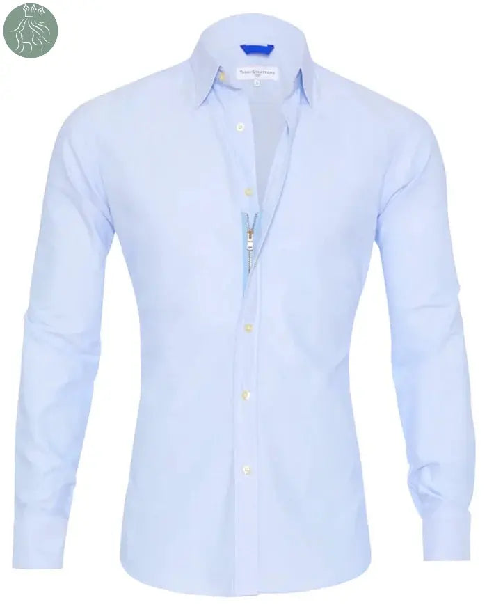 Men's Shirt Zipper Shirt Hidden Fake Button - Eloy Royal