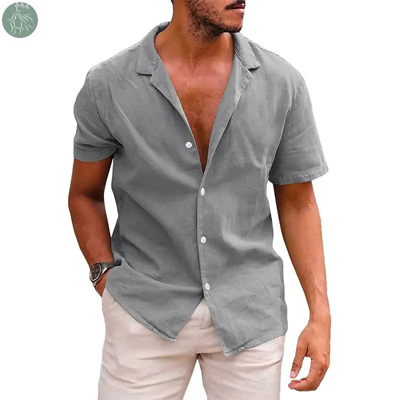 Men's Tops Casual Button Down Shirt Short Sleeve Beach Shirt Summer Mens Clothing - Eloy Royal