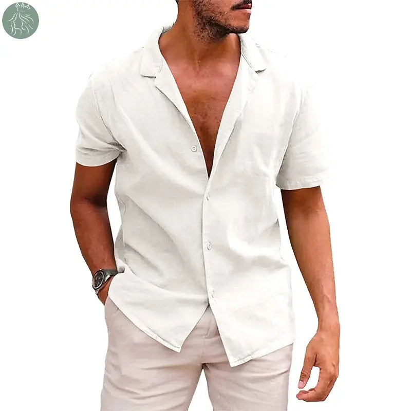 Men's Tops Casual Button Down Shirt Short Sleeve Beach Shirt Summer Mens Clothing - Eloy Royal