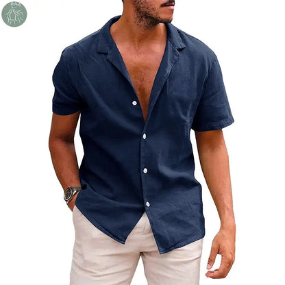 Men's Tops Casual Button Down Shirt Short Sleeve Beach Shirt Summer Mens Clothing - Eloy Royal