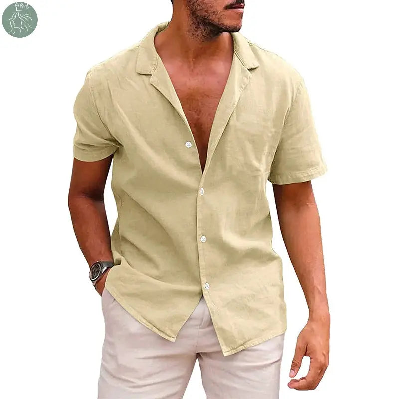 Men's Tops Casual Button Down Shirt Short Sleeve Beach Shirt Summer Mens Clothing - Eloy Royal