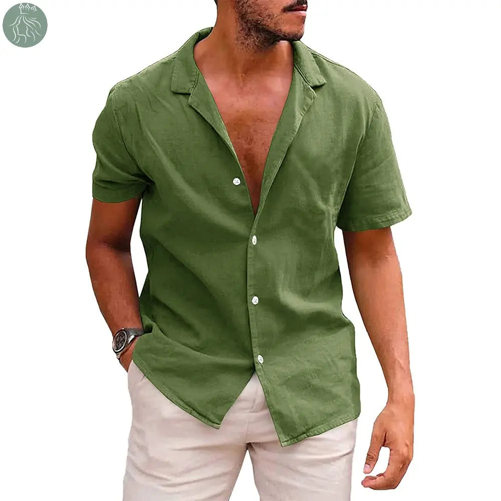 Men's Tops Casual Button Down Shirt Short Sleeve Beach Shirt Summer Mens Clothing - Eloy Royal