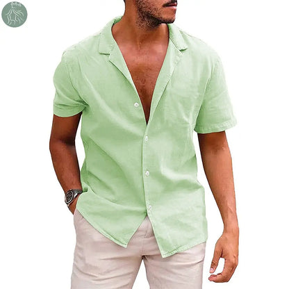 Men's Tops Casual Button Down Shirt Short Sleeve Beach Shirt Summer Mens Clothing - Eloy Royal